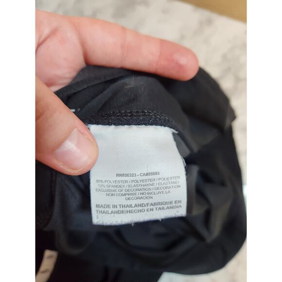 Nike Dri Fit Womens Black Solid Stretch Elastic Waist High Rise Leggings Size 2X - Picture 4 of 7